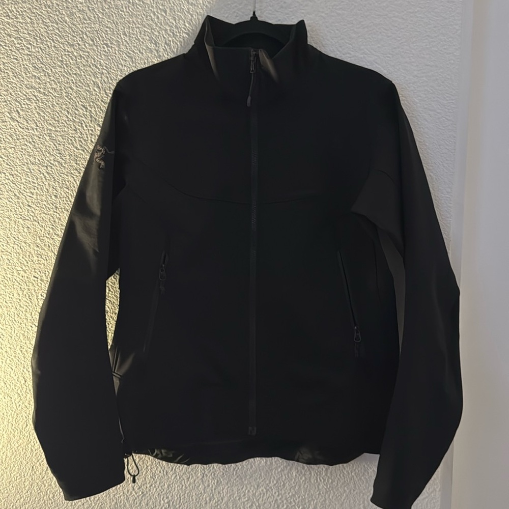 Arc'Teryx Jacket Womens Medium Zip Up Soft Shell Black Corporate Logo Nylon